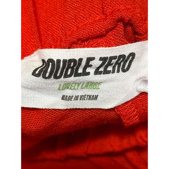 Double Zero Women's Red High Waist Drawstring Wide Leg Harem Palazzo Pants Sz L - Picture 3 of 4